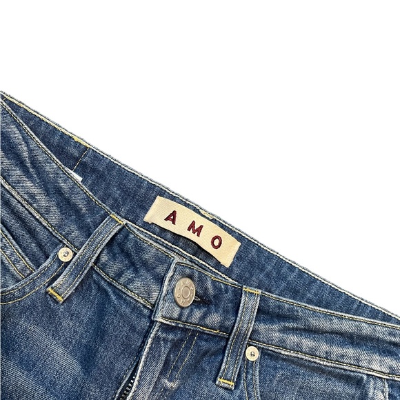 AMO‎ Jane Micro Flare Jeans, Old School Wash, Distressed, Size 27, EUC - Picture 4 of 8